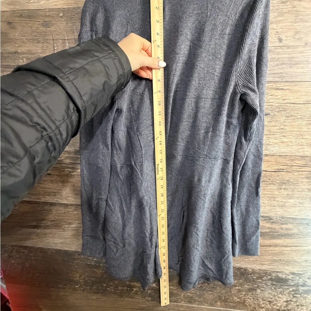 White House Black Market Gray Open Front Cardigan